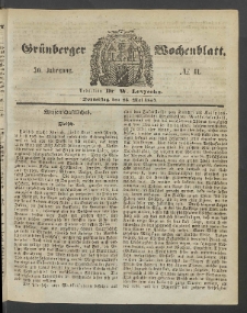 Grünberger Wochenblatt, No. 41. (25. Mai 1854)
