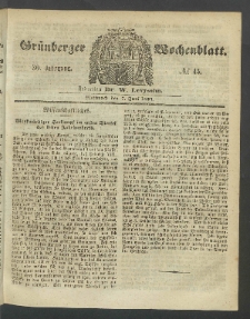 Grünberger Wochenblatt, No. 45. (7. Juni 1854)