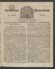 Grünberger Wochenblatt, No. 85. (26. Oktober 1854)