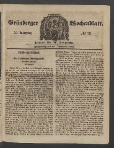 Grünberger Wochenblatt, No. 93. (23. November 1854)
