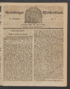 Grünberger Wochenblatt, No. 3. (8. Januar 1855)