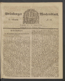 Gr&uuml;nberger Wochenblatt, No. 10. (1. Februar 1855)