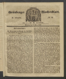 Grünberger Wochenblatt, No. 19. (5. März 1855)