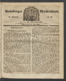 Grünberger Wochenblatt, No. 49. (18. Juni 1855)
