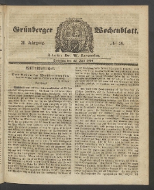 Gr&uuml;nberger Wochenblatt, No. 59. (22. Juli 1855)
