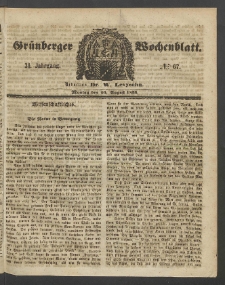 Grünberger Wochenblatt, No. 67. (20. August 1855)