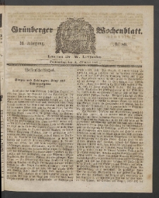 Gr&uuml;nberger Wochenblatt, No. 80. (4. Oktober 1855)