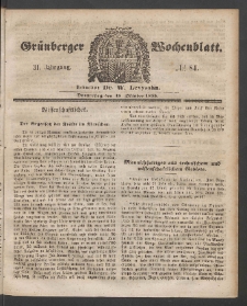 Grünberger Wochenblatt, No. 84. (18. Oktober 1855)
