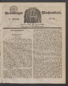 Grünberger Wochenblatt, No. 86. (25. Oktober 1855)
