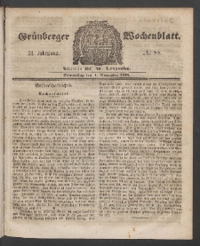 Grünberger Wochenblatt, No. 88. (1. November 1855)