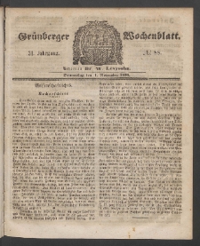 Grünberger Wochenblatt, No. 88. (1. November 1855)