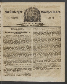 Grünberger Wochenblatt, No. 93. (19. November 1855)