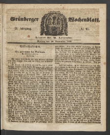 Grünberger Wochenblatt, No. 95. (26. November 1855)