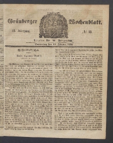 Grünberger Wochenblatt, No. 13. (14. Februar 1856)