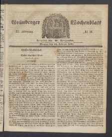 Gr&uuml;nberger Wochenblatt, No. 16. (25. Februar 1856)