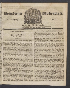 Grünberger Wochenblatt, No. 17. (28. Februar 1856)