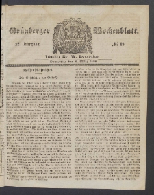 Grünberger Wochenblatt, No. 19. (6. März 1856)