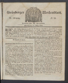 Grünberger Wochenblatt, No. 26. (31. März 1856)
