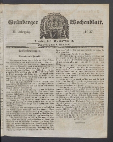 Grünberger Wochenblatt, No. 37. (8. Mai 1856)