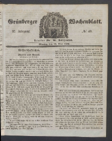 Grünberger Wochenblatt, No. 40. (19. Mai 1856)