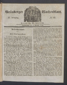 Grünberger Wochenblatt, No. 63. (7. August 1856)