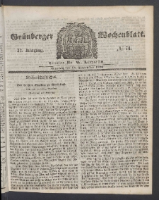 Grünberger Wochenblatt, No. 74. (15. September 1856)