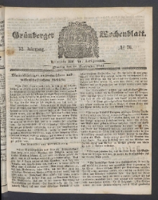 Grünberger Wochenblatt, No. 76. (22. September 1856)