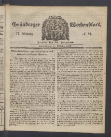 Grünberger Wochenblatt, No. 84. (20. Oktober 1856)