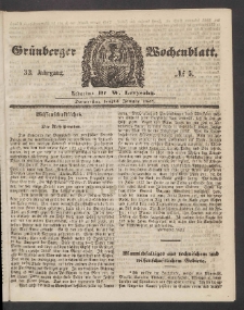 Grünberger Wochenblatt, No. 5. (15. Januar 1857)