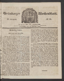 Grünberger Wochenblatt, No. 13. (12. Februar 1857)