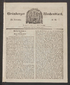 Grünberger Wochenblatt, No. 21. (12. März 1857)