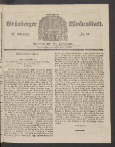 Grünberger Wochenblatt, No. 43. (28. Mai 1857)