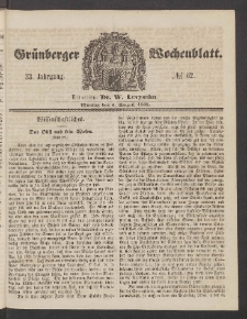 Grünberger Wochenblatt, No. 62. (3. August 1857)