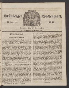 Grünberger Wochenblatt, No. 63. (6. August 1857)