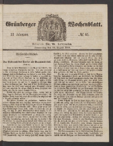 Grünberger Wochenblatt, No. 65. (13. August 1857)