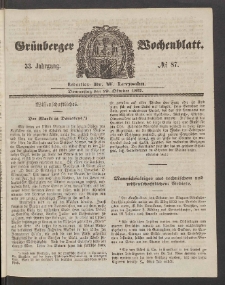 Grünberger Wochenblatt, No. 87. (29. Oktober 1857)