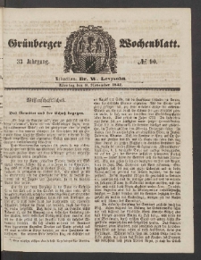 Grünberger Wochenblatt, No. 90. (9. November 1857)