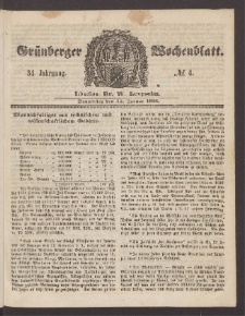 Grünberger Wochenblatt, No. 4. (14. Januar 1858)