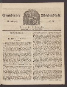 Grünberger Wochenblatt, No. 20. (11. März 1858)