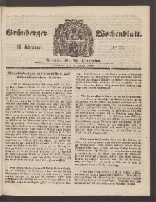Gr&uuml;nberger Wochenblatt, No. 35. (3. Mai 1858)