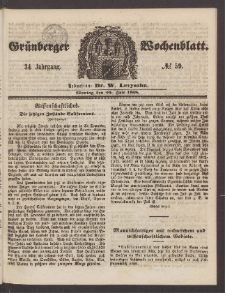 Gr&uuml;nberger Wochenblatt, No. 59. (26. Juli 1858)