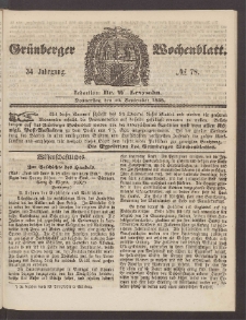 Grünberger Wochenblatt, No. 78. (30. September 1858)