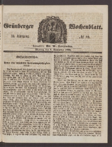 Grünberger Wochenblatt, No. 89. (8. November 1858)