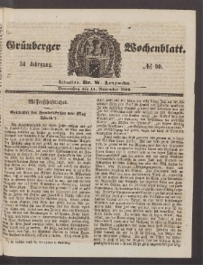 Grünberger Wochenblatt, No. 90. (11. November 1858)