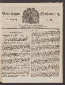 Grünberger Wochenblatt, No. 99. (13. Dezember 1858)