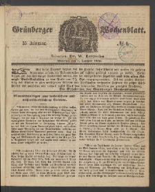 Grünberger Wochenblatt, No. 1. (3. Januar 1859)
