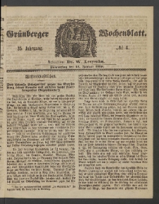Grünberger Wochenblatt, No. 4. (13. Januar 1859)