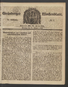 Gr&uuml;nberger Wochenblatt, No. 7. (24. Januar 1859)