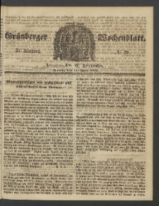 Gr&uuml;nberger Wochenblatt, No. 29. (11. April 1859)