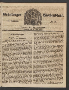 Grünberger Wochenblatt, No. 39. (16. Mai 1859)
